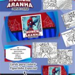 Card de colorir tema Homem Aranha