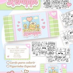 Card de colorir tema Keroppi