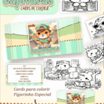 Card de colorir tema Capivara Menino