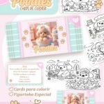Card de colorir tema Poodle