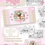 Card de colorir tema Pug