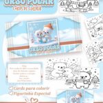 Card de colorir tema Urso Polar