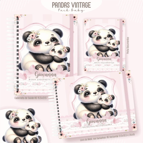 Combo Baby Tema –  Pandas Vintage - Imagem 1