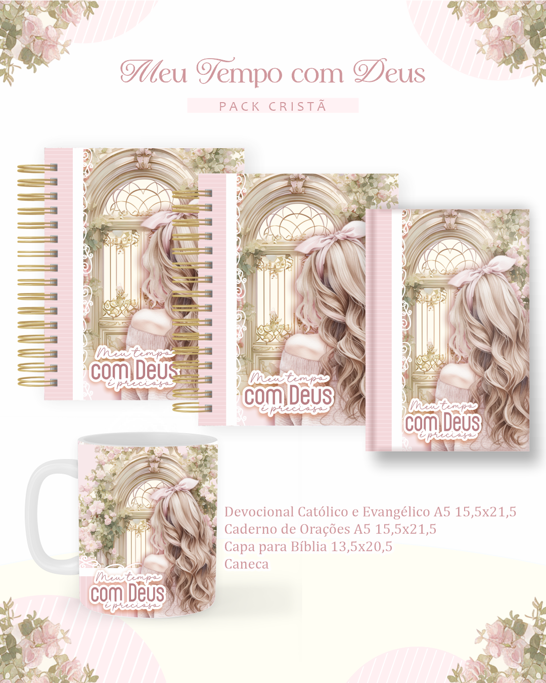 1 Combo Cristão Teen – Meu Tempo com Deus Rosa - Imagem 1