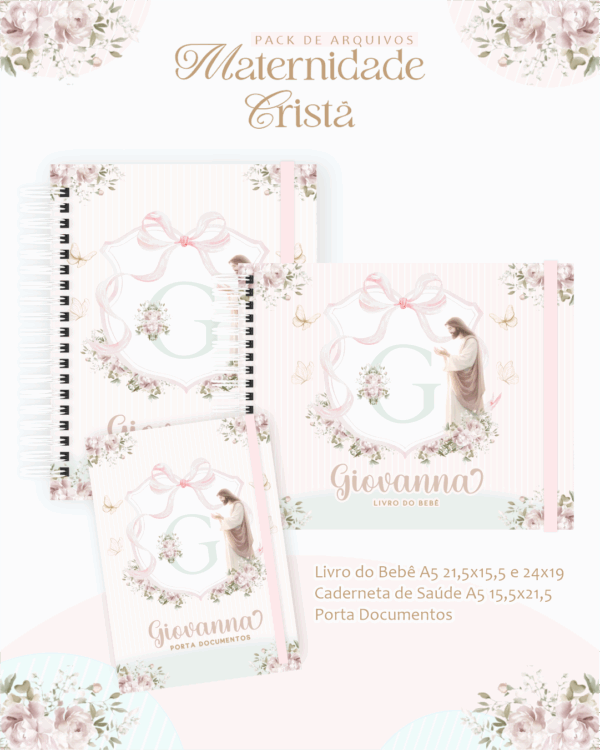 Combo Maternidade Cristã – Monograma Jesus - Imagem 1