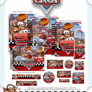 Combo Escolar Completo - Carros Disney
