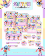 Combo Escolar Completo - Stitch Labubu