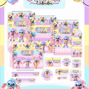 Combo Escolar Completo - Stitch Labubu