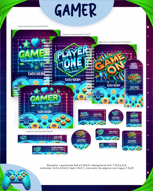 Combo Escolar Completo - Gamer - Imagem 1