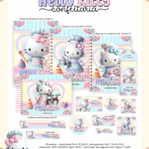 Combo Escolar Completo - Hello Kitty Confeitaria