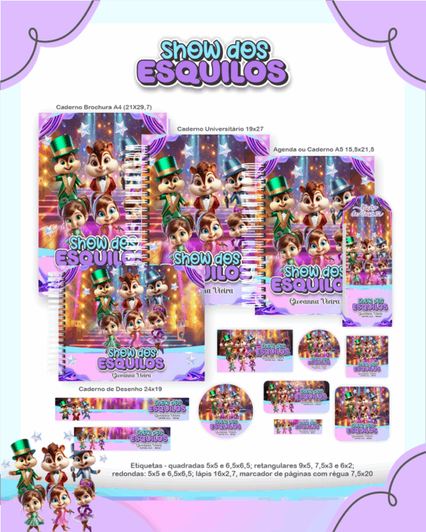 Combo Escolar Completo - Show dos Esquilos - Imagem 1