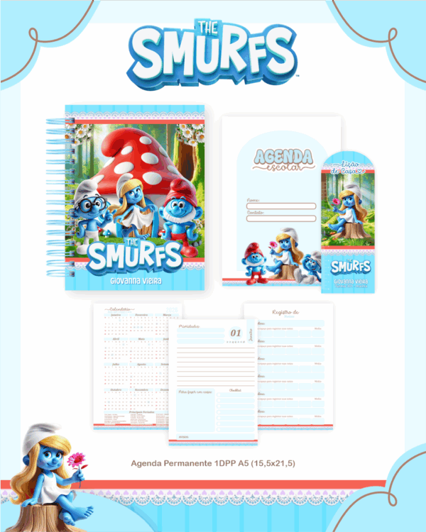 Combo Escolar Completo - Smurfs - Imagem 2
