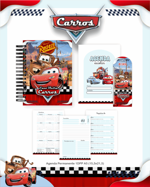 Combo Escolar Completo - Carros Disney - Imagem 2