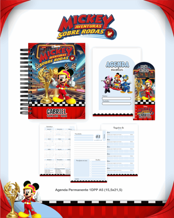 Combo Escolar Completo - Mickey Sobre Rodas - Imagem 2