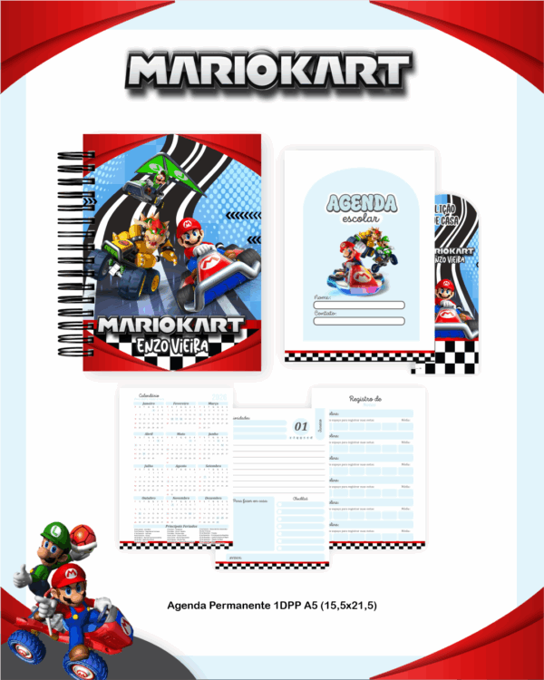 Combo Escolar Completo - Mario Kart - Imagem 2