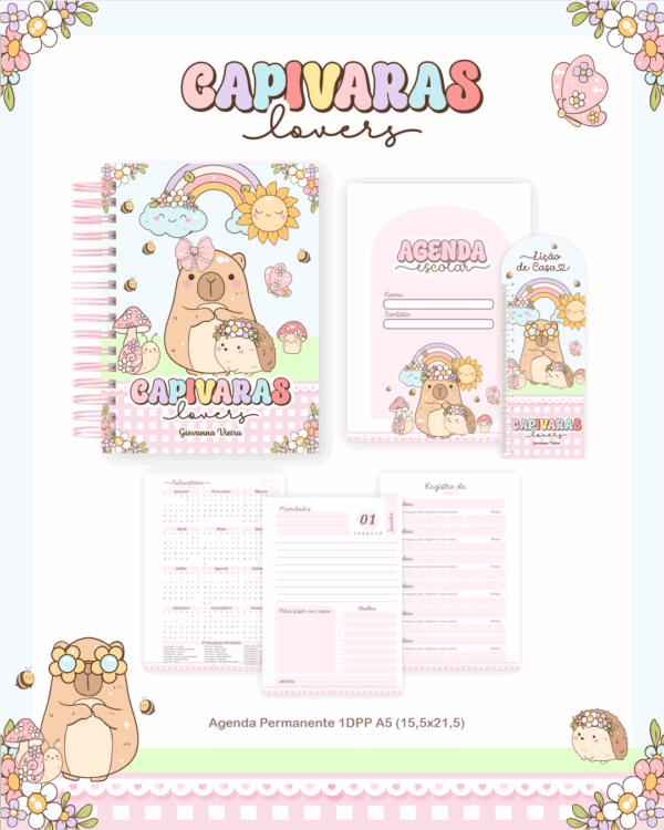 Combo Escolar Completo - Capivara Lovers - Imagem 2