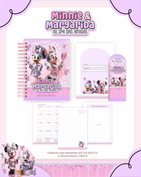 Combo Escolar Completo - Minnie e Margarida - Imagem 4
