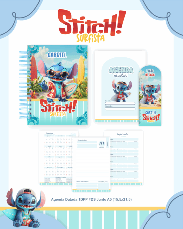 Combo Escolar Completo - Stitch Surfista - Imagem 3