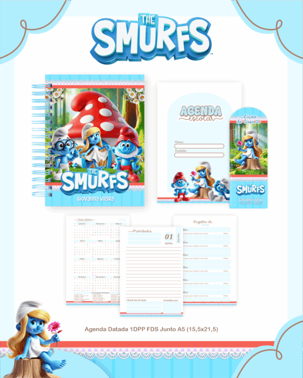 Combo Escolar Completo - Smurfs - Imagem 3