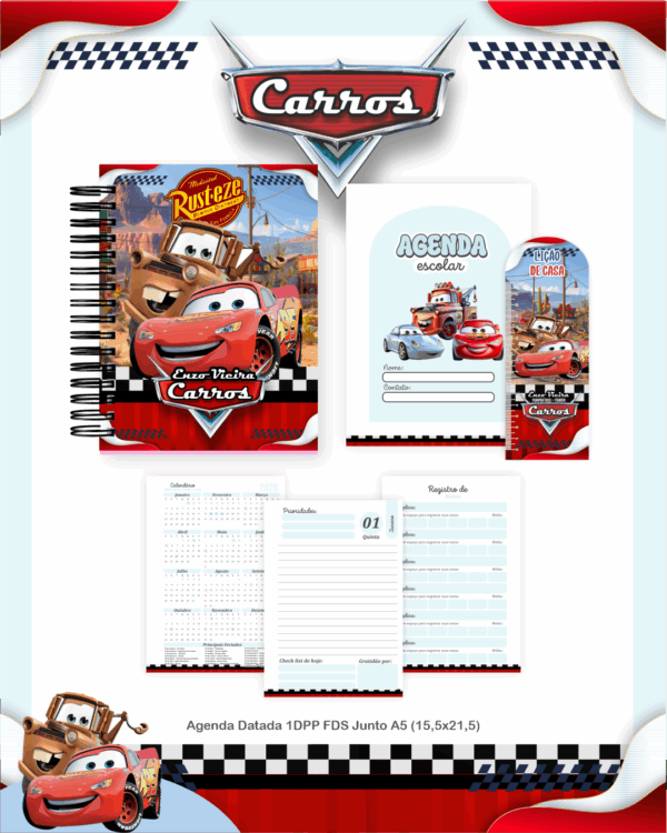 Combo Escolar Completo - Carros Disney - Imagem 3