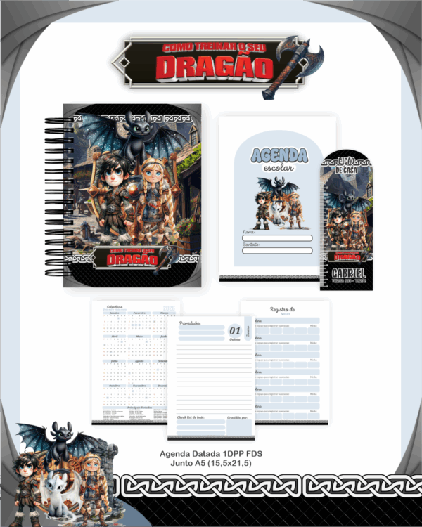 Combo Escolar Completo - Como Treinar seu Dragão - Imagem 3