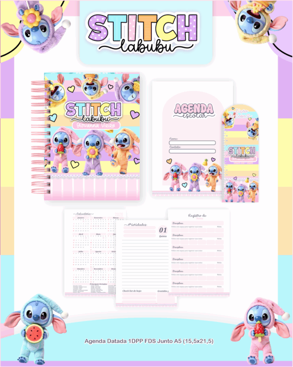 Combo Escolar Completo - Stitch Labubu - Imagem 3
