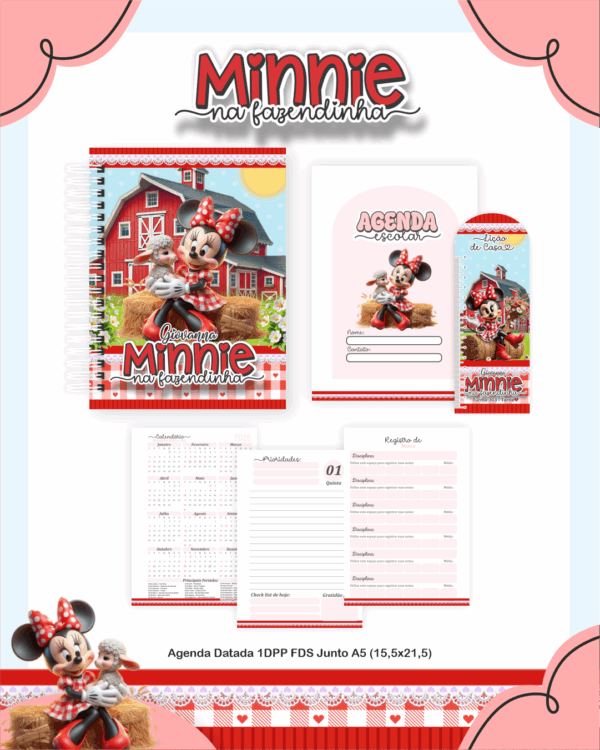 Combo Escolar Completo - Minnie Fazendinha - Imagem 3