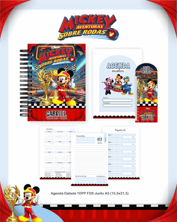 Combo Escolar Completo - Mickey Sobre Rodas - Imagem 3
