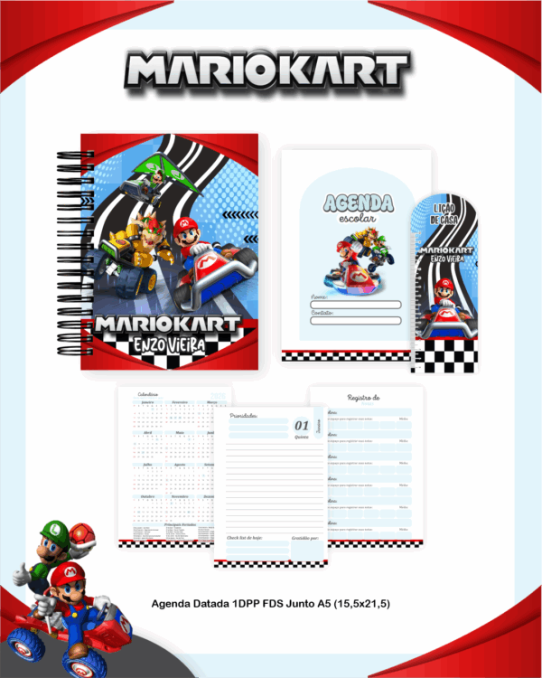Combo Escolar Completo - Mario Kart - Imagem 3