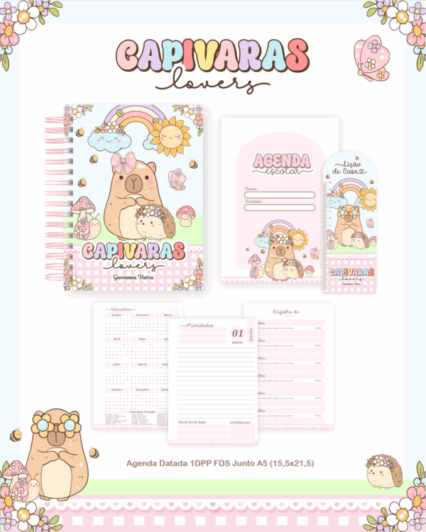 Combo Escolar Completo - Capivara Lovers - Imagem 3
