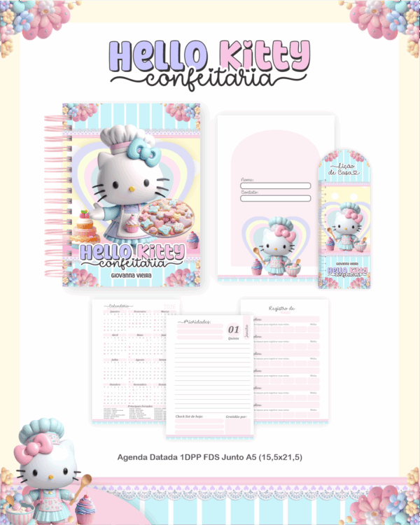 Combo Escolar Completo - Hello Kitty Confeitaria - Imagem 3