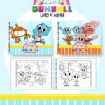 Livro de colorir tema O Incrível Mundo de Gumball