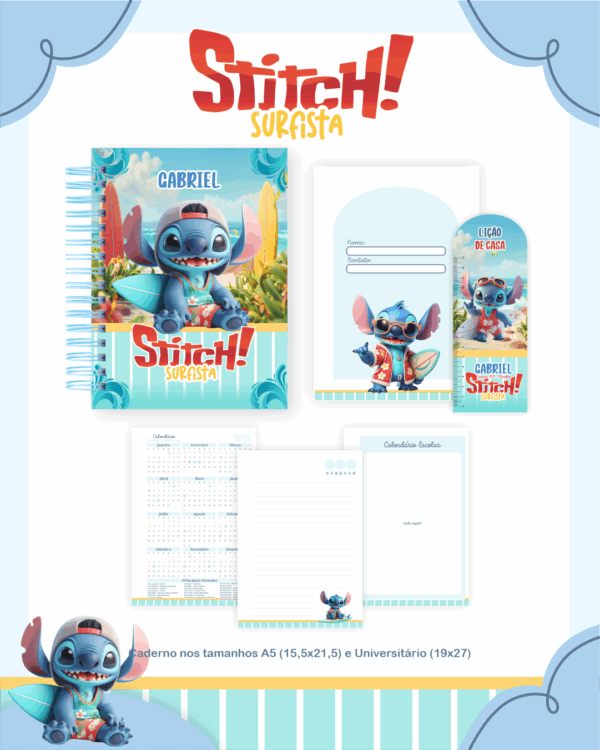 Combo Escolar Completo - Stitch Surfista - Imagem 4