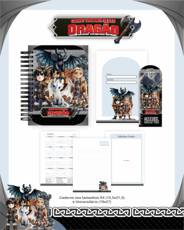 Combo Escolar Completo - Como Treinar seu Dragão - Imagem 4