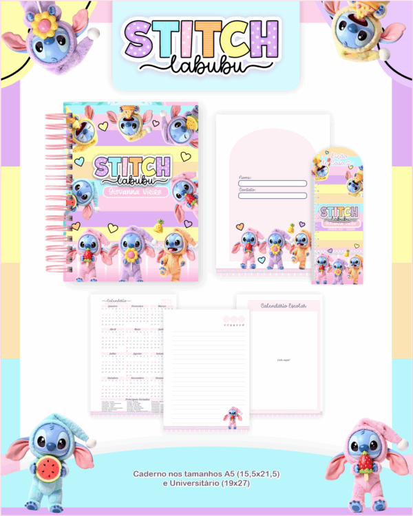 Combo Escolar Completo - Stitch Labubu - Imagem 4