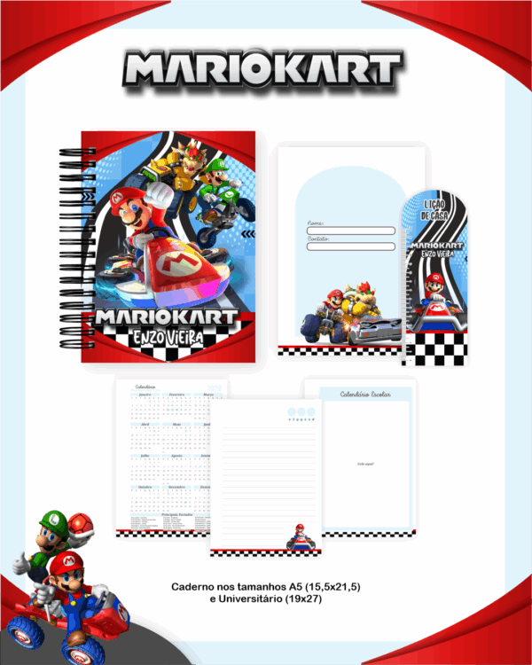 Combo Escolar Completo - Mario Kart - Imagem 4