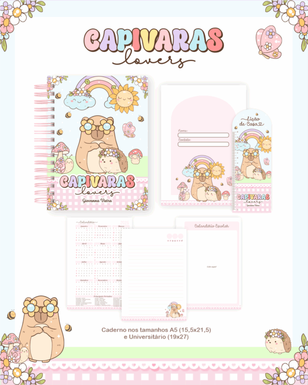 Combo Escolar Completo - Capivara Lovers - Imagem 4