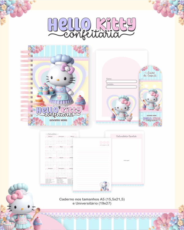 Combo Escolar Completo - Hello Kitty Confeitaria - Imagem 4