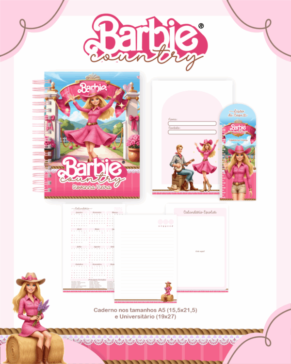 Combo Escolar Completo - Barbie Country - Imagem 4