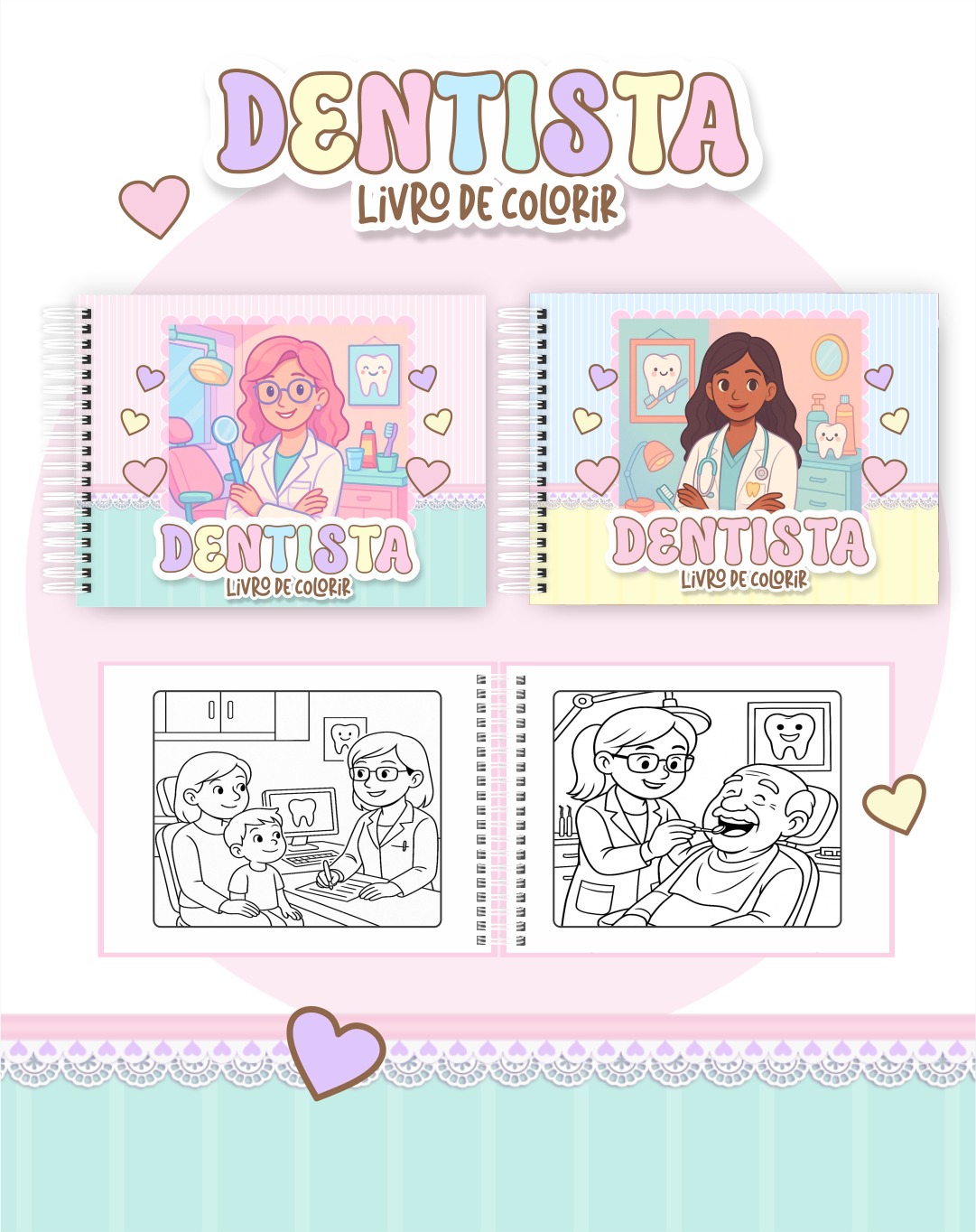 50 Livro de colorir tema Dentista - Imagem 1