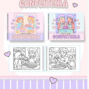 Livro de colorir tema Confeiteira