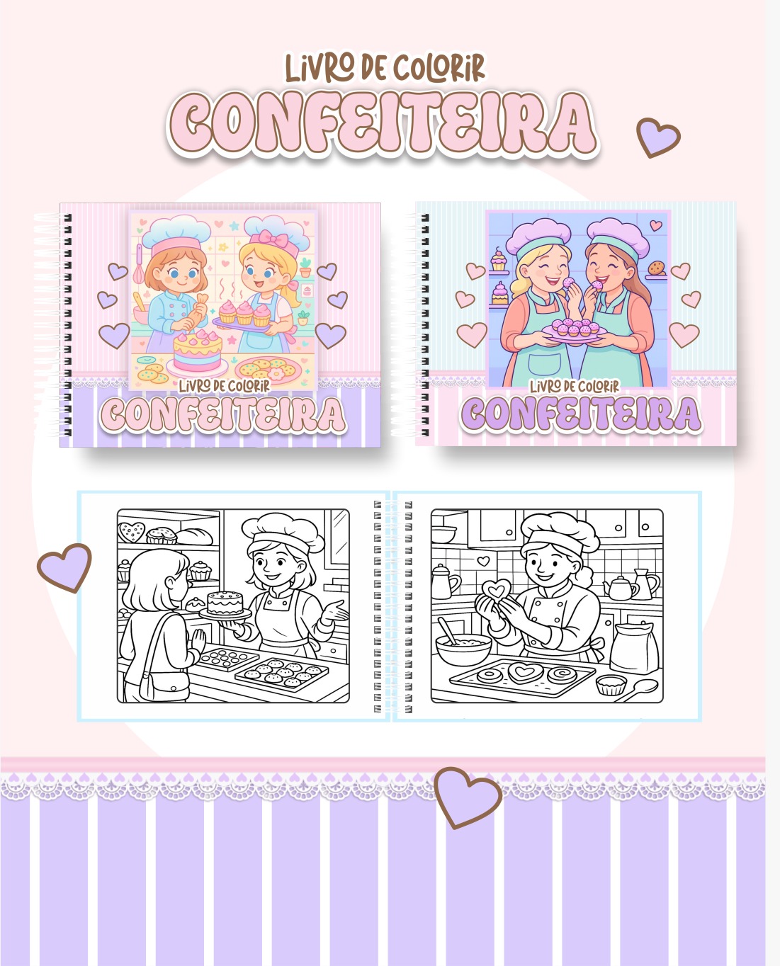 53 Livro de colorir tema Confeiteira - Imagem 1