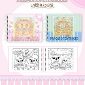 Livro de colorir tema Parque de Diversões