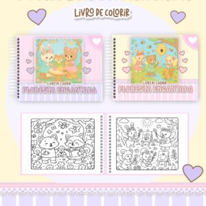 Livro de colorir tema Floresta Encantada