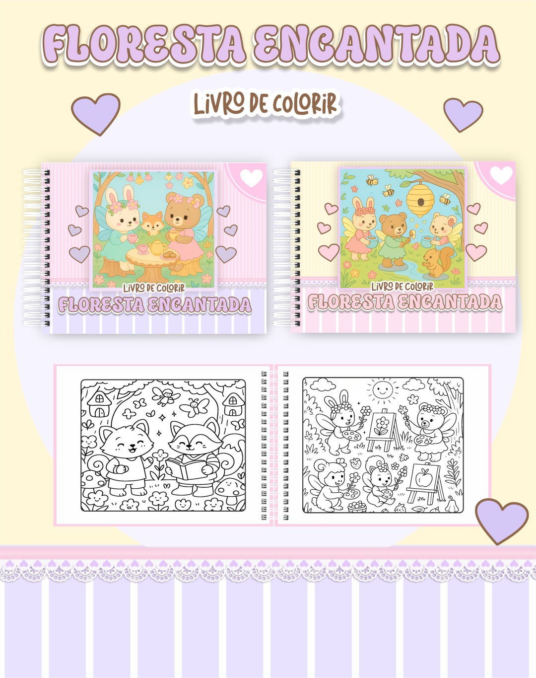 56 Livro de colorir tema Floresta Encantada - Imagem 1