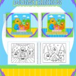 Livro de colorir tema Monstrinhos