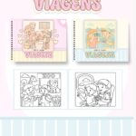 Livro de colorir tema Viagens