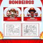 Livro de colorir tema Bombeiros