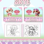 Livro de colorir tema Skye